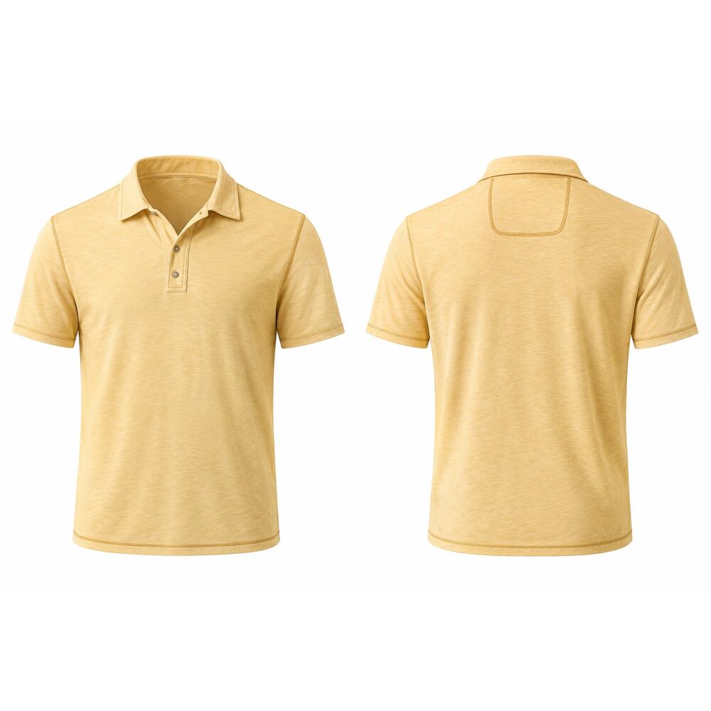 Tommy Bahama Polo Shirt Men's XL Tall Yellow Short Sleeve Island Casual Golf